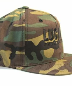 Lucky Scooters Lucky Solid Logo Flat Bill Snapback Hat Camo