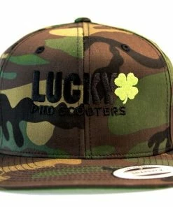 Lucky Scooters Lucky Solid Logo Flat Bill Snapback Hat Camo