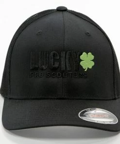 Lucky Mesh Back Hat Black Logo Lifestyle