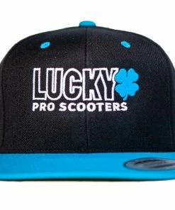 Lucky Scooters Lucky Solid Logo Teal Flat Bill Snapback Hat